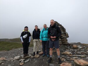 Hikers at the Col de la Seigne