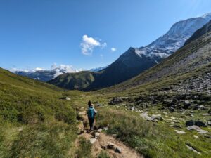 Hiker on the Tour du Mont Blanc