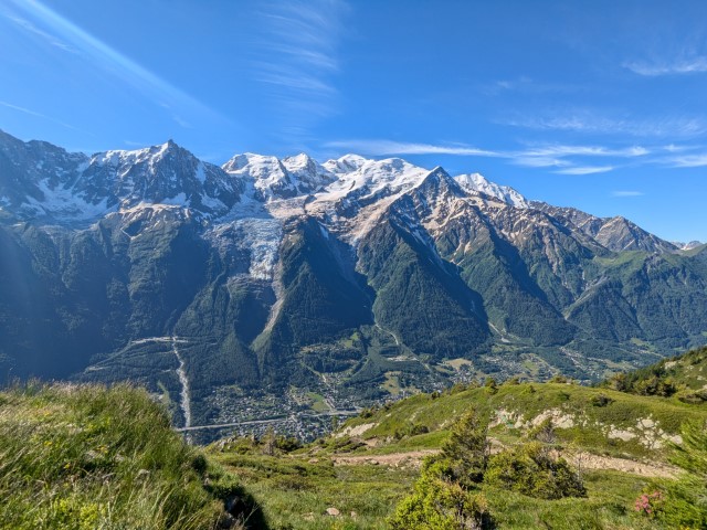 View over Mont Blanc in full summer