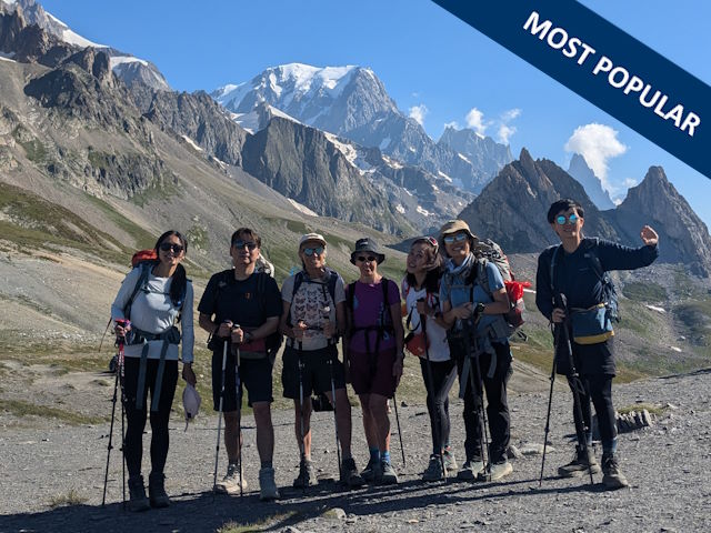 Col de la Seigne on the TMB West, Mont Blanc in background
